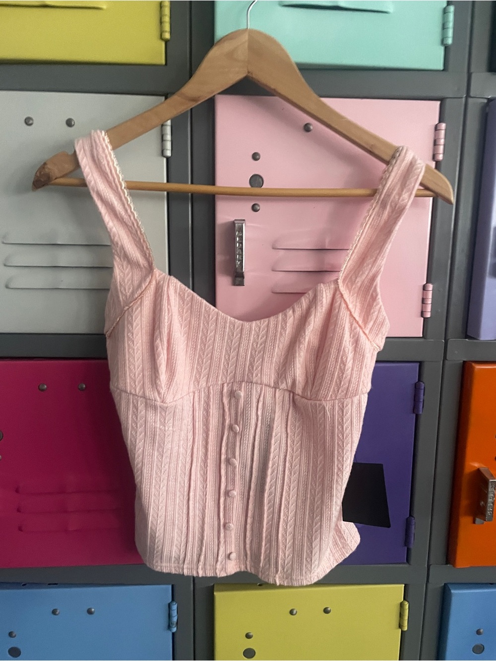 Lulu's Blush Pink Textured Button-Front Cami